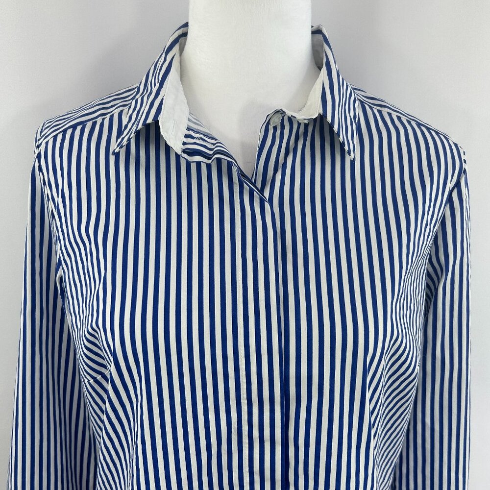 H&M Preppy Blue & White Striped Fitted Shirt